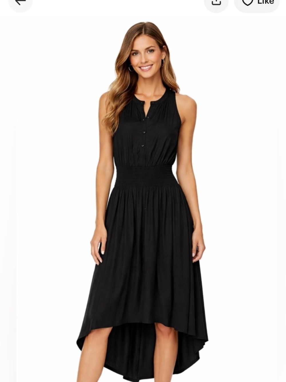 Ramy Brook Sleeveless High-Low Smocked Waist Dress in Spice Large